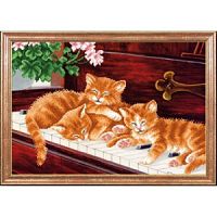 КС085 ткань с рисунком "Котята и пианино"