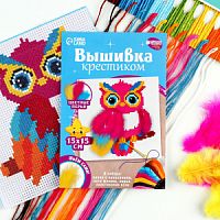 Вышивка крестиком "Волшебная сова", 15*15 см